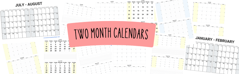 two month calendar